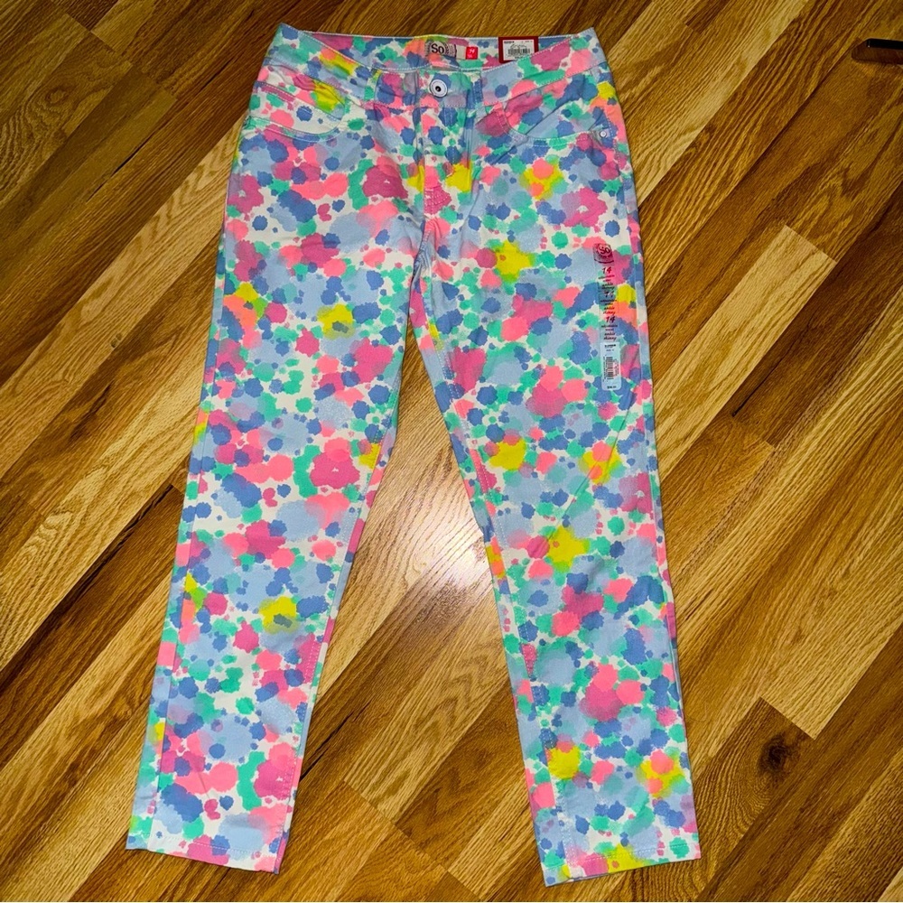 Girl’s SO pastel print lightweight pants great look for Easter  NWT